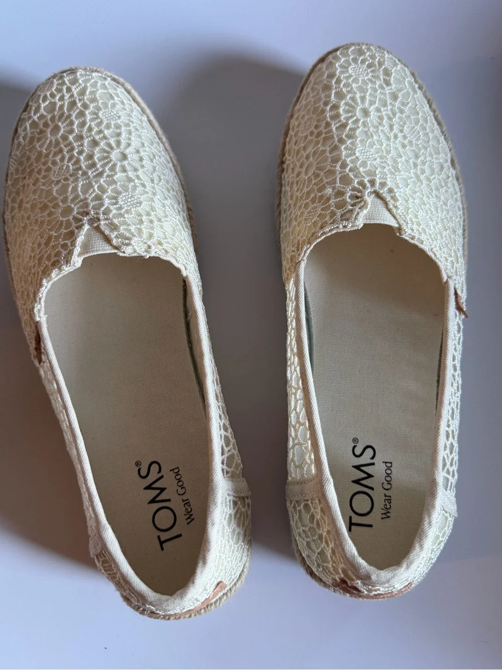 TOMS Women's Valencia Canvas Platform Espadrilles, Natural Moroccan Crochet 8